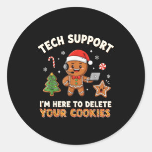 Tech Suprt Christmas Cookies Women Men Funny Chris Classic Round Sticker