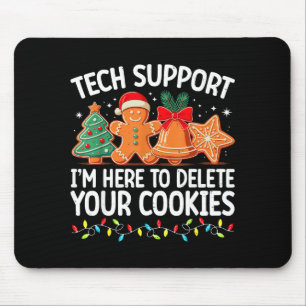 Tech Suprt Christmas Cookies Women Men Funny Chris Mouse Pad