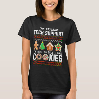 Tech Suprt Delete Cookies Funny Design Christmas P T-Shirt