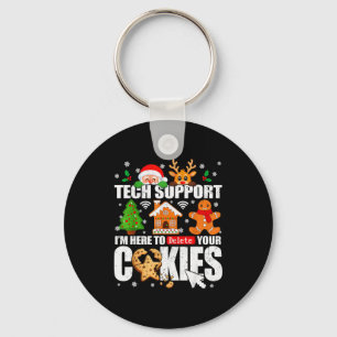 Tech Suprt Delete Your Cookies Men Ugly Christmas Keychain