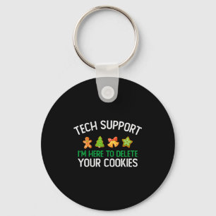 Tech Suprt I'm Here To Delete Your Cookies Christm Keychain