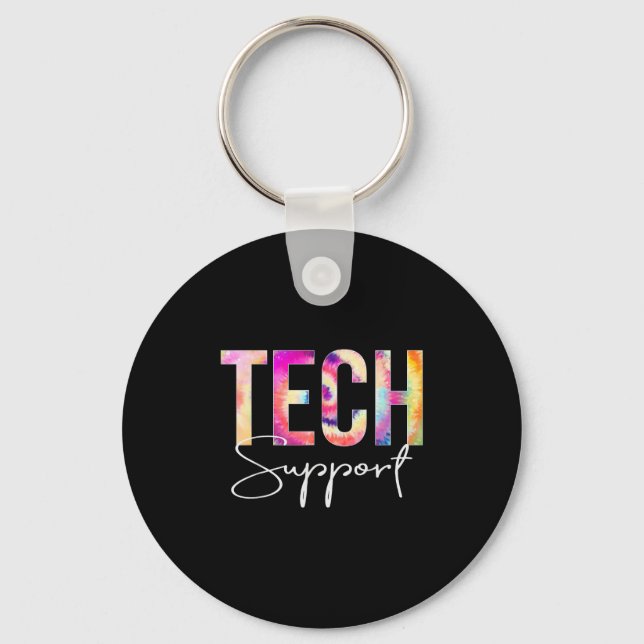 Tech Suprt Tie Dye Back To School Women Appreciati Keychain (Front)
