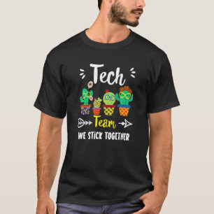Tech Team Cute School Cactus Crew Tech Teacher Sq T-Shirt