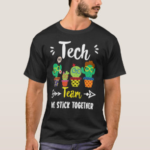 Tech Team Cute School Cactus Crew Tech Teacher Sq T-Shirt