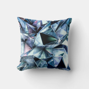 Tech tech triangle crystal background. throw pillow