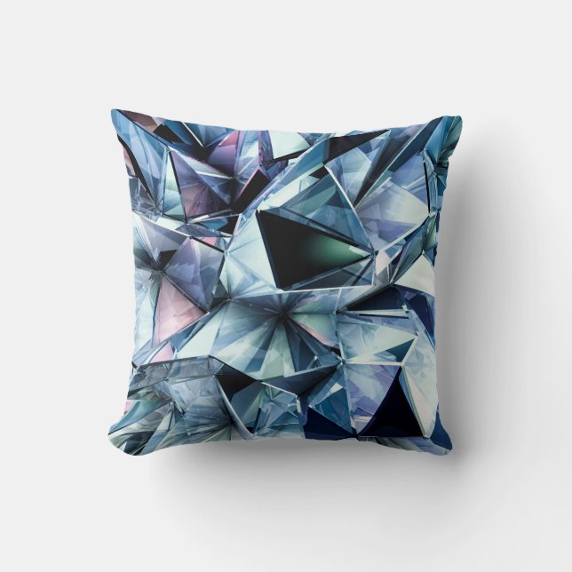 Tech tech triangle crystal background. throw pillow (Front)