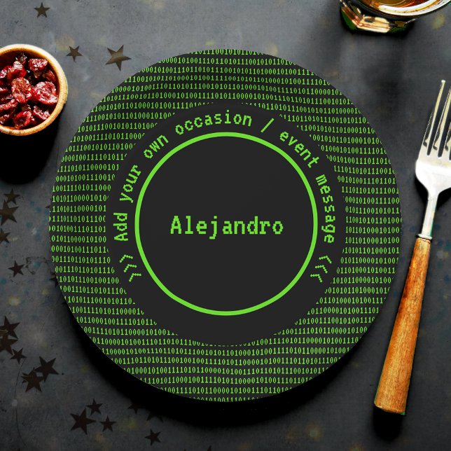 Tech Theme for Coders / Programmers - Retro Male Paper Plate (Creator Uploaded)