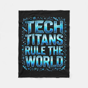 Tech Titans Rule Funny Big Technology Satire Wer G Fleece Blanket