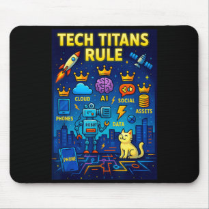 Tech Titans Rule Funny Big Technology Satire Wer G Mouse Pad