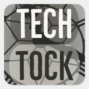 Tech Tock Square Sticker
