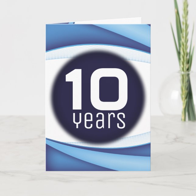 Tech wave custom years employee anniversary award card (Front)