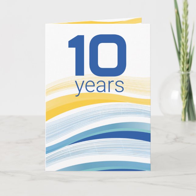 Tech wave custom years employee anniversary award card (Front)