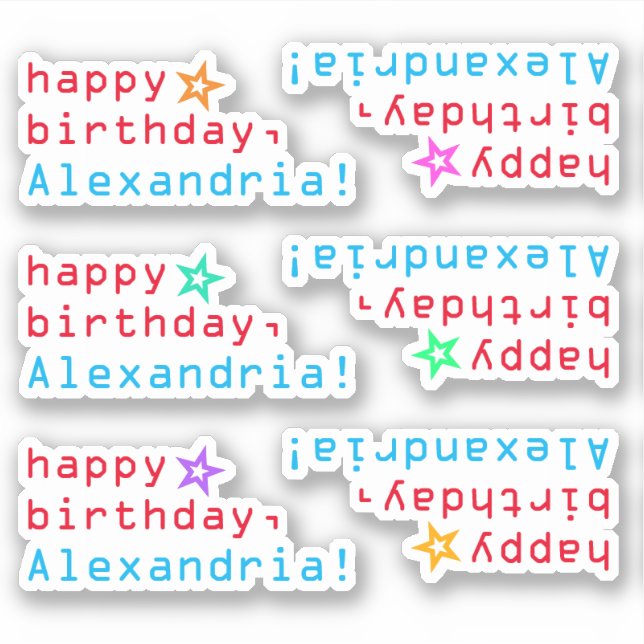 Techie "happy birthday" + Star Shape Stickers (Front)