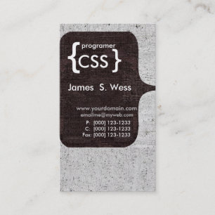 Techie Modern CSS  Computer Software Developer Business Card