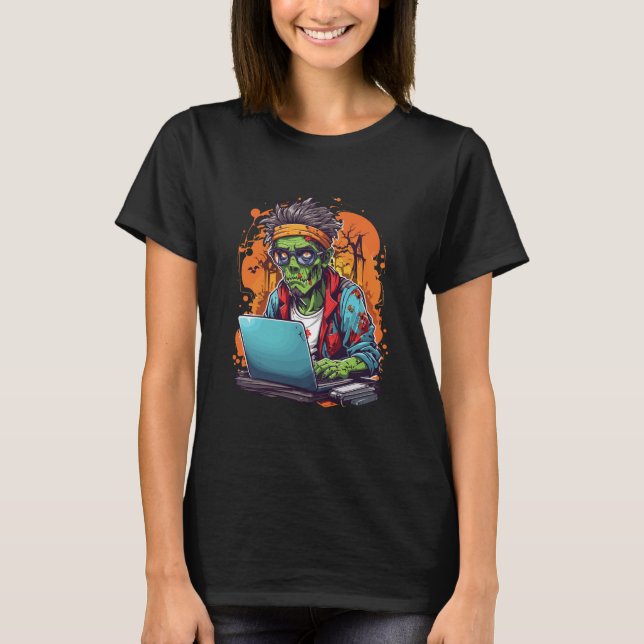 Techie Zombie | Halloween T-Shirt (Front)