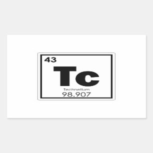 Technetium chemical element symbol chemistry formu sticker