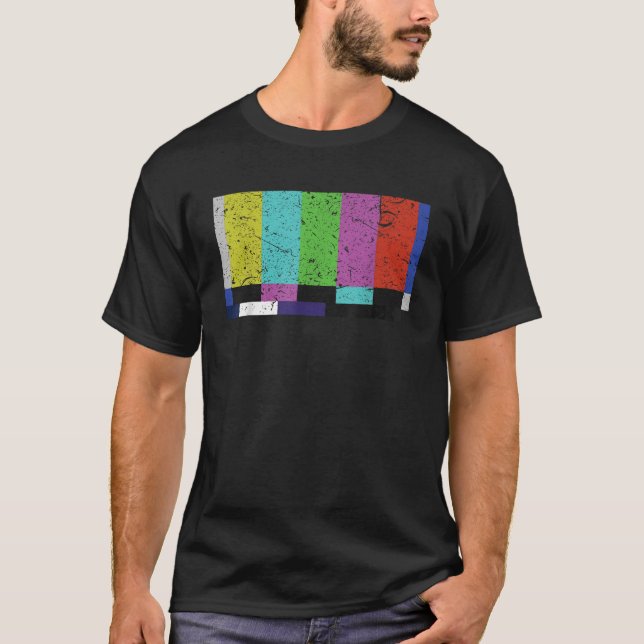 Technical Analog No Signal Screen Retro Television T-Shirt (Front)
