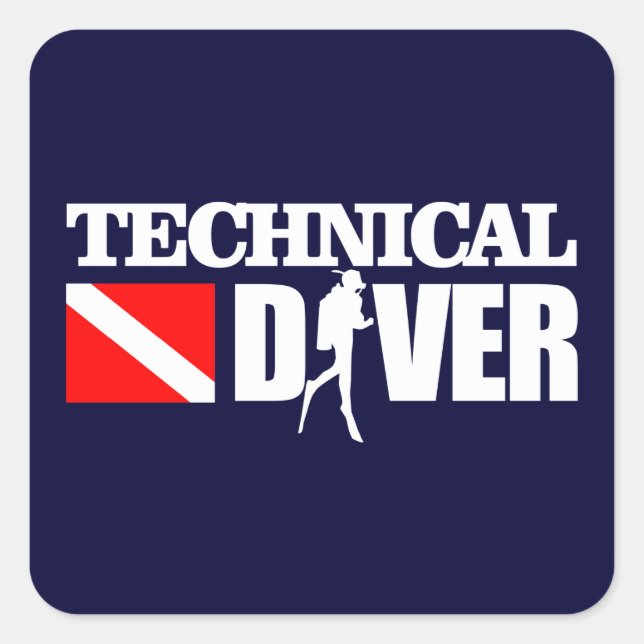 Technical Diver 2 Square Sticker (Front)