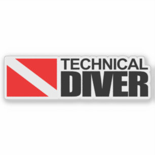 Technical Diver Rectangular Sticker