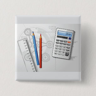 Technical Drawing Office Supplies 2 Inch Square Button