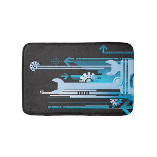 Technical halftone background 3 bath mat