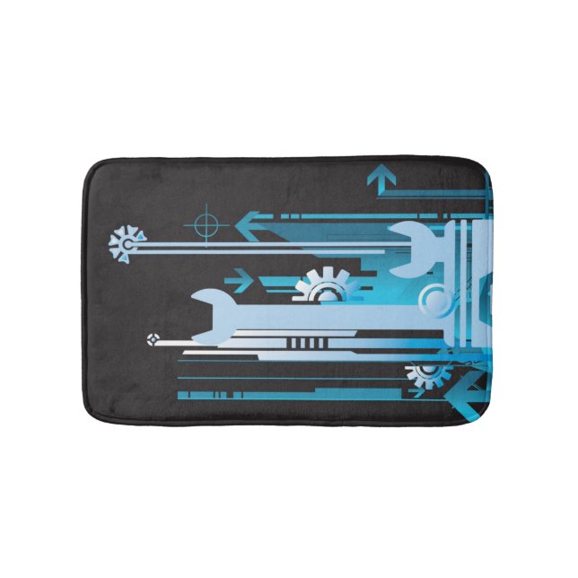 Technical halftone background 3 bath mat (Front)