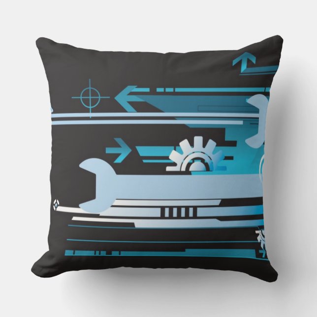 Technical halftone background 3 throw pillow (Front)