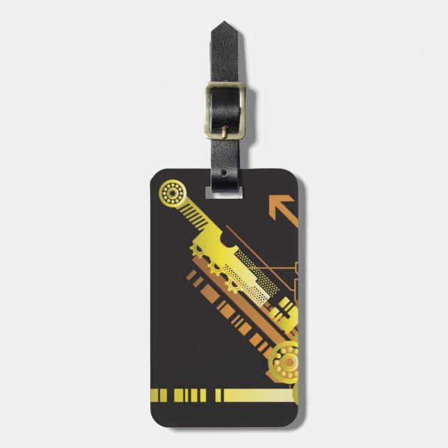 Technical halftone background 5 luggage tag (Front Vertical)