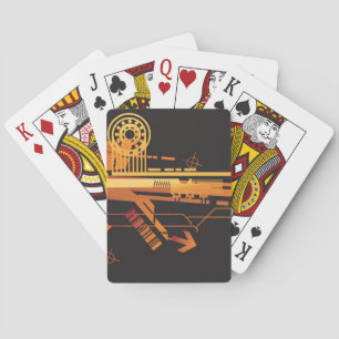 Technical halftone background 6 playing cards