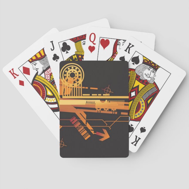 Technical halftone background 6 playing cards (Back)