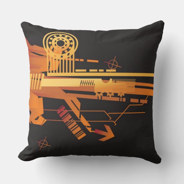 Technical halftone background 6 throw pillow (Front)