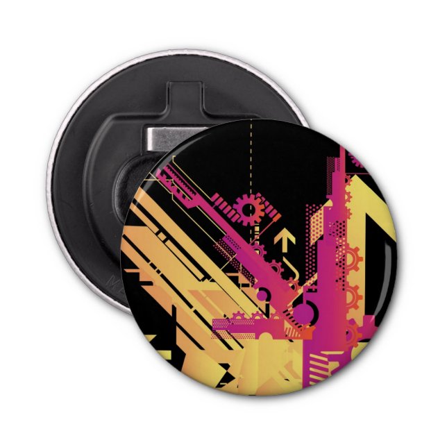 Technical halftone background 7 bottle opener (Front)