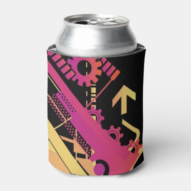 Technical halftone background 7 can cooler (Can Front)