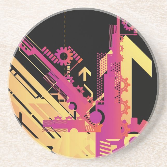 Technical halftone background 7 coaster (Front)