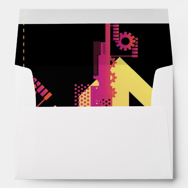 Technical halftone background 7 envelope (Back (Bottom))