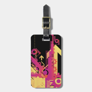 Technical halftone background 7 luggage tag