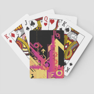 Technical halftone background 7 playing cards