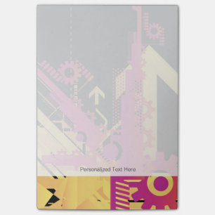 Technical halftone background 7 post-it notes