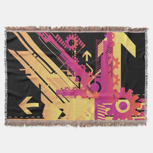 Technical halftone background 7 throw blanket (Front)