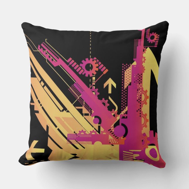 Technical halftone background 7 throw pillow (Front)