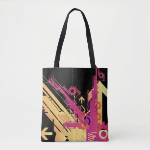 Technical halftone background 7 tote bag