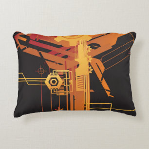 Technical halftone background decorative pillow