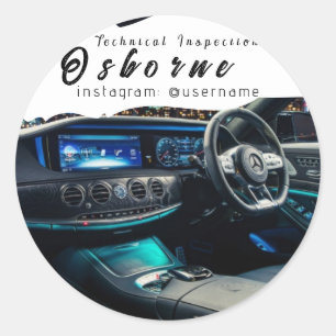 Technical Inspection Car Rent Repair Classic Round Sticker