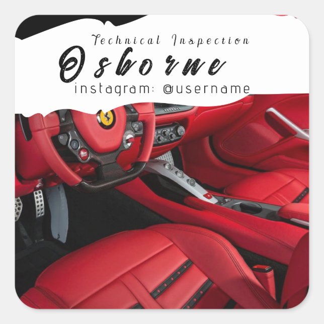 Technical Inspection Car Rent Repair Square Sticke Square Sticker (Front)