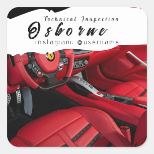 Technical Inspection Car Rent Repair Square Sticke Sticker