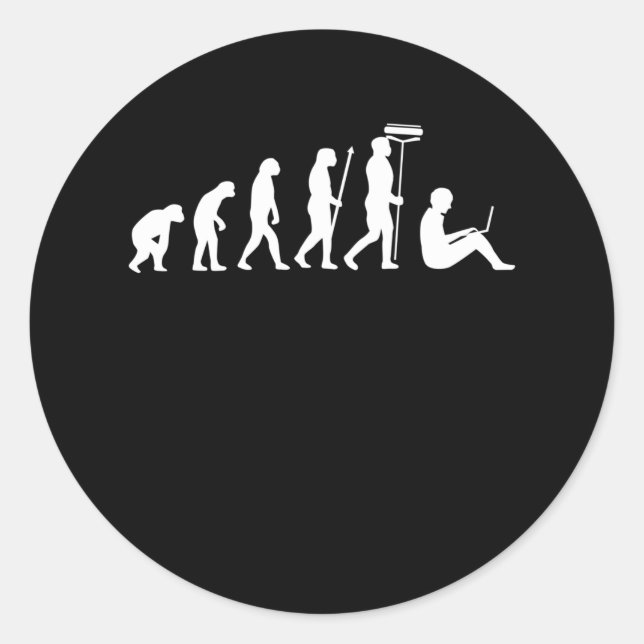 Technical Support Evolution Computer IT Programmer Classic Round Sticker (Front)