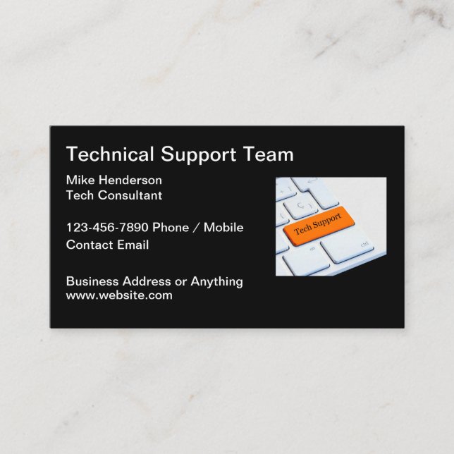 Technical Support Expert Business Cards (Front)