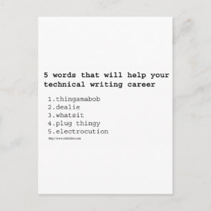 Technical Writer Postcard