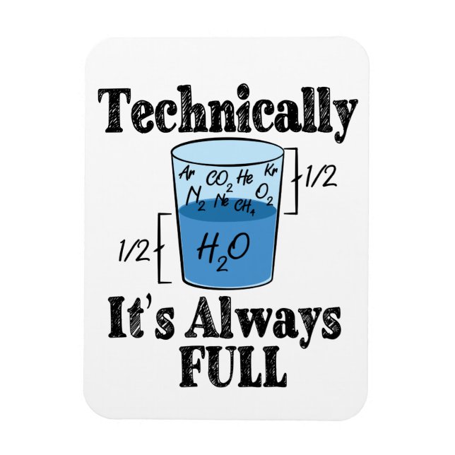 Technically It's Always Full Funny Science Magnet (Vertical)