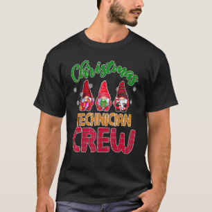 Technician Crew Cute Xmas Gnome Party Pajama Pj Ma T-Shirt
